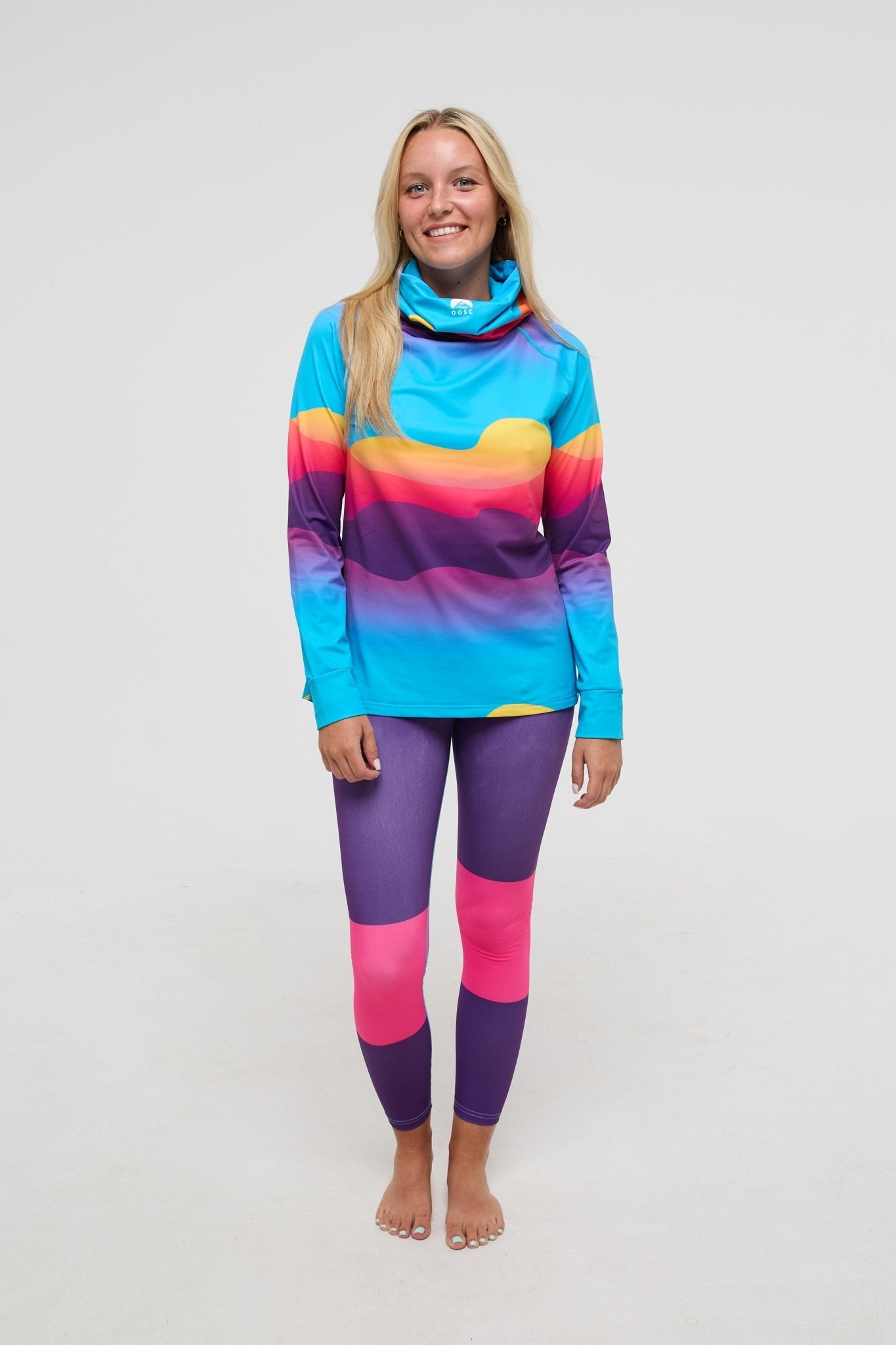 High Neck Baselayer Top Mambo Sunset - Women's - OOSC Clothing - USA