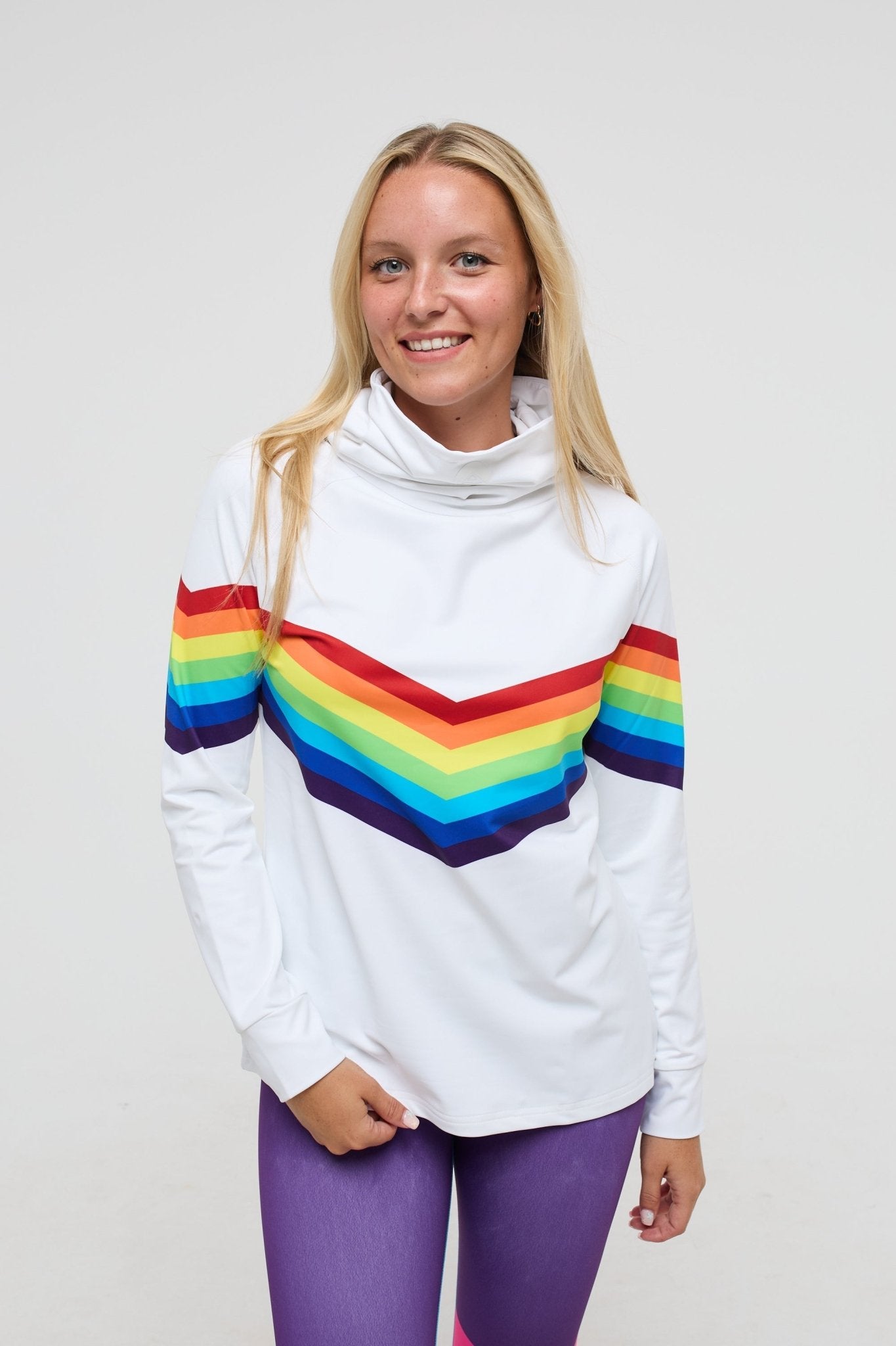 High Neck Baselayer Top Rainbow Road - Women's - OOSC Clothing - USA