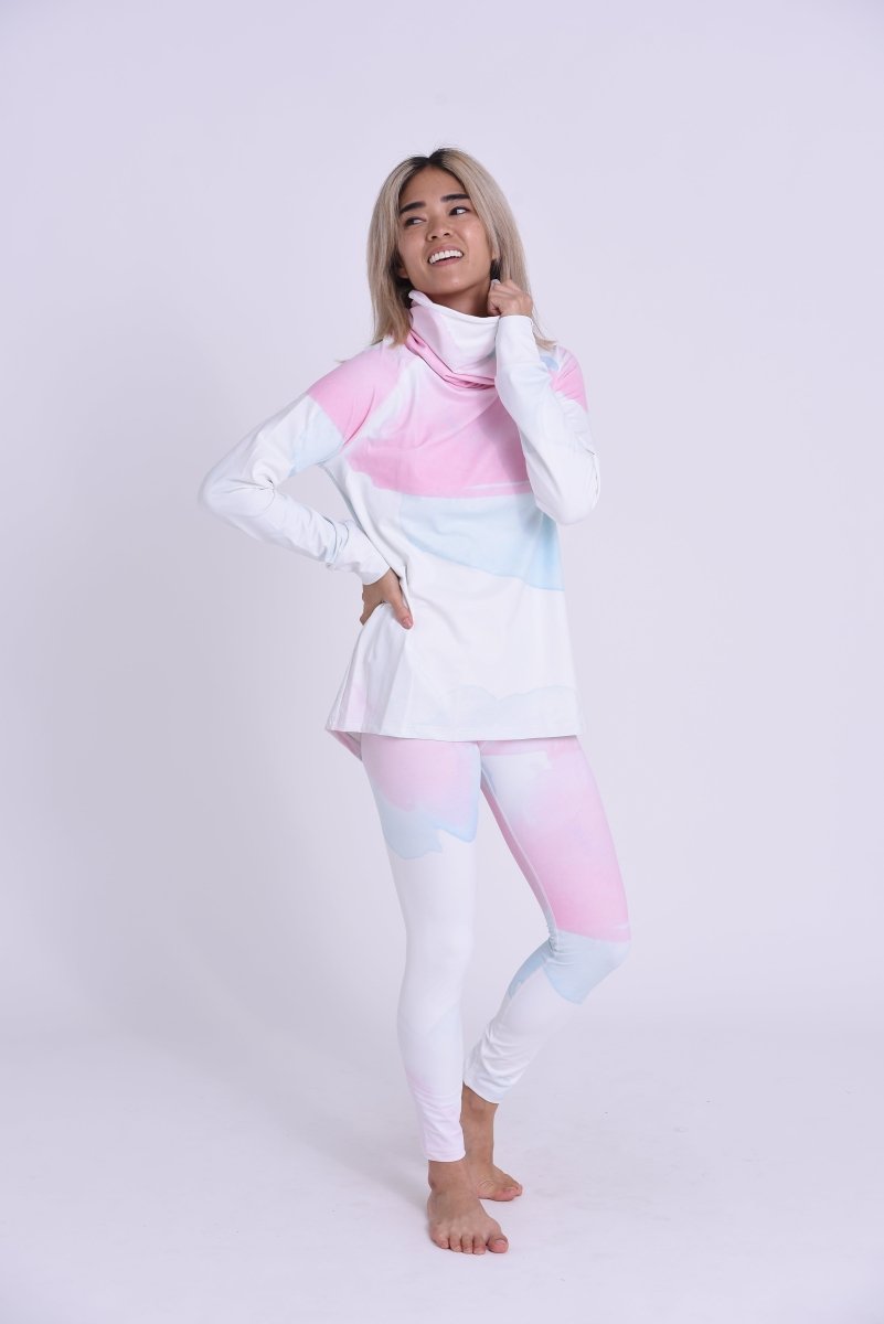 High Neck Baselayer Top Watercolour - Women's - OOSC Clothing - USA