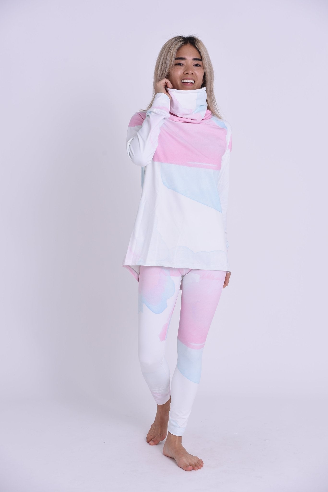 High Neck Baselayer Top Watercolour - Women's - OOSC Clothing - USA