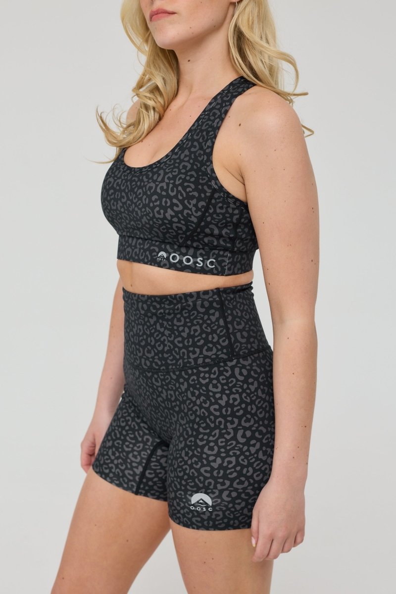 High Support Elite Crossback Sports Bra - Black Leopard - OOSC Clothing - USA