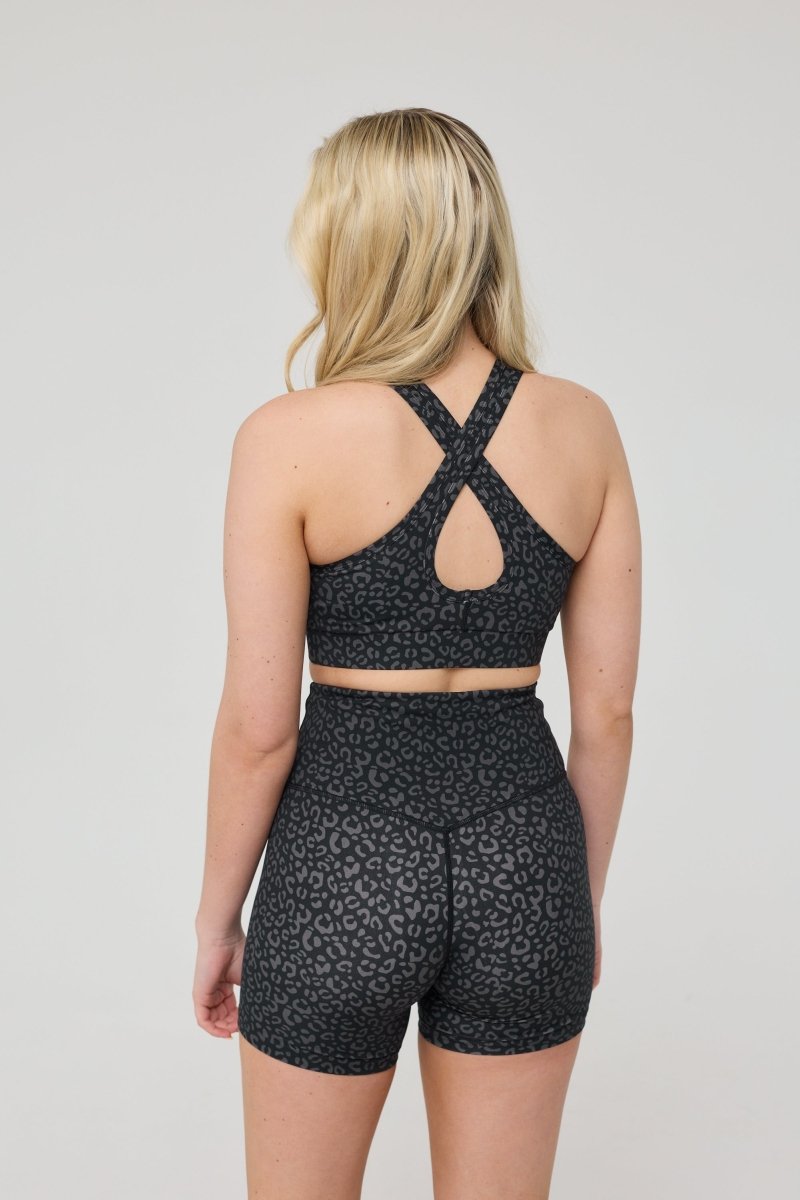 High Support Elite Crossback Sports Bra - Black Leopard - OOSC Clothing - USA