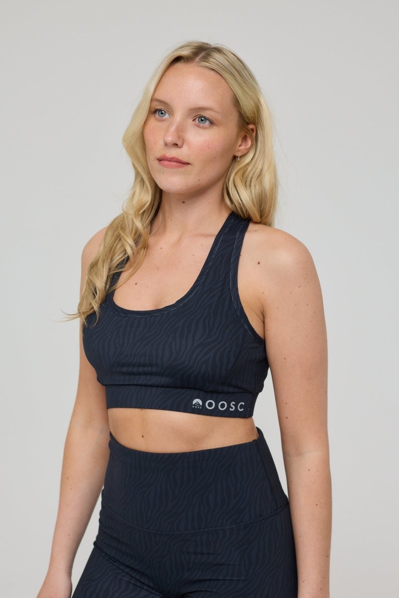 High Support Elite Crossback Sports Bra - Black Tiger - OOSC Clothing - USA