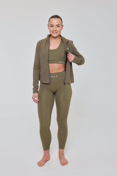 High Support Elite Crossback Sports Bra - Khaki - OOSC Clothing - USA