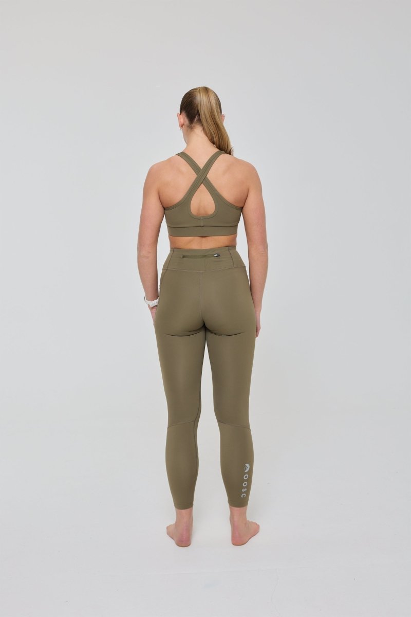 High Support Elite Crossback Sports Bra - Khaki - OOSC Clothing - USA