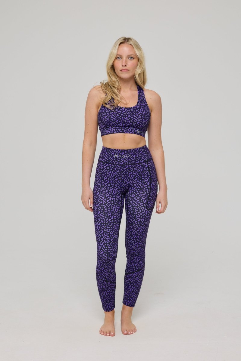 High Support Elite Crossback Sports Bra - Purple Leopard - OOSC Clothing - USA
