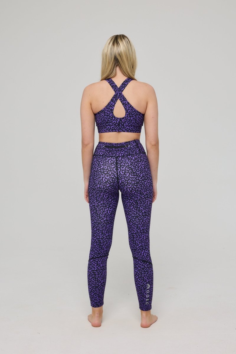 High Support Elite Crossback Sports Bra - Purple Leopard - OOSC Clothing - USA