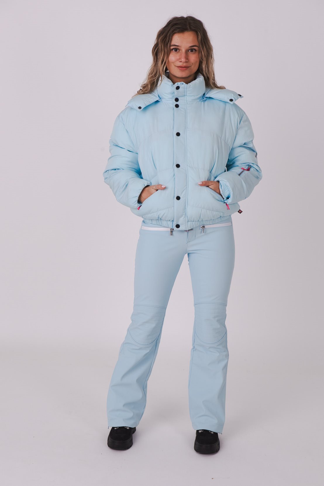 Ice Blue Chic Puffer Jacket - OOSC Clothing - USA