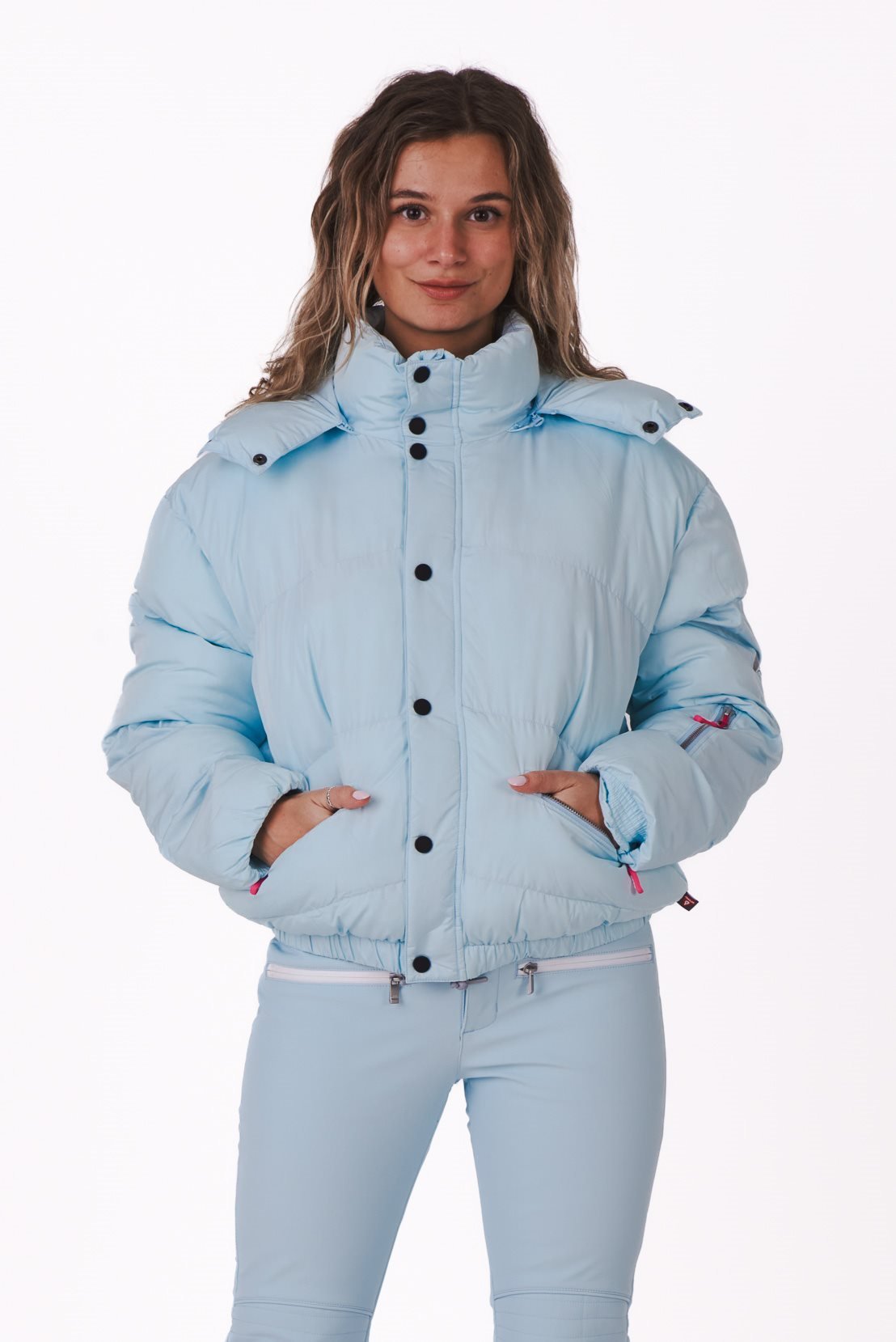 Ice Blue Chic Puffer Jacket - OOSC Clothing - USA