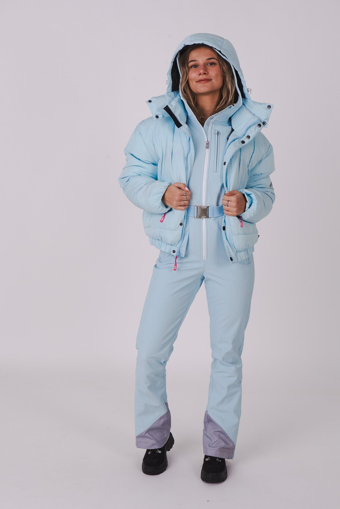 Ice Blue Chic Puffer Jacket - OOSC Clothing - USA