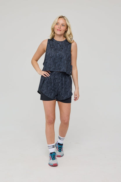 Infinite Cropped Tank Top - Black Tiger - OOSC Clothing - USA