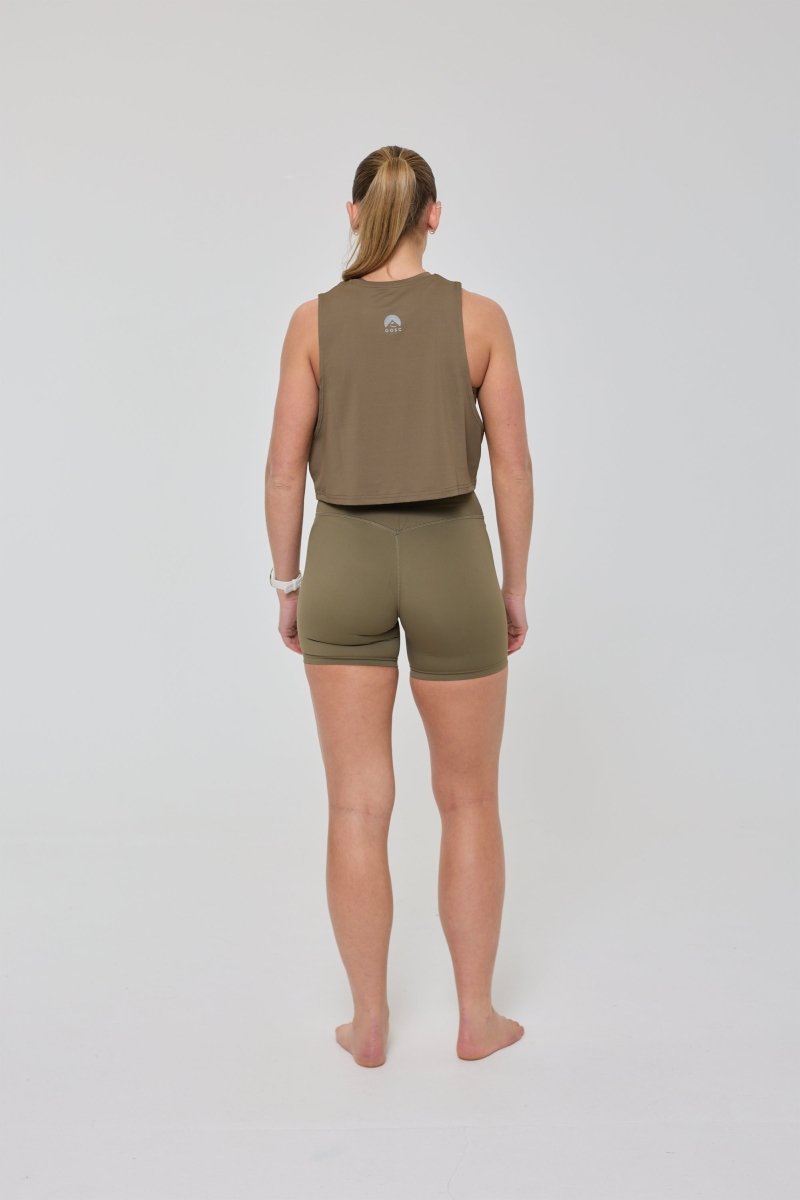 Infinite Cropped Tank Top - Khaki - OOSC Clothing - USA