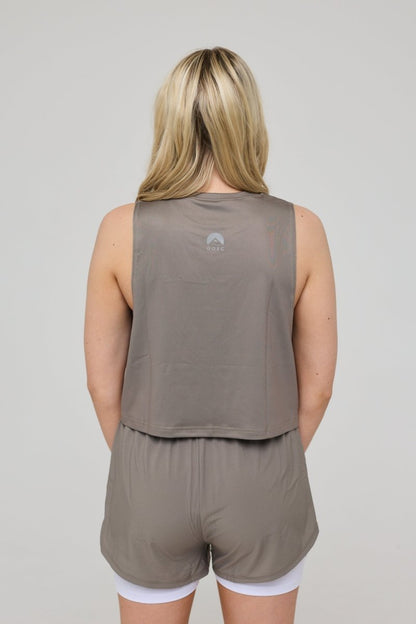Infinite Cropped Tank Top - Khaki - OOSC Clothing - USA