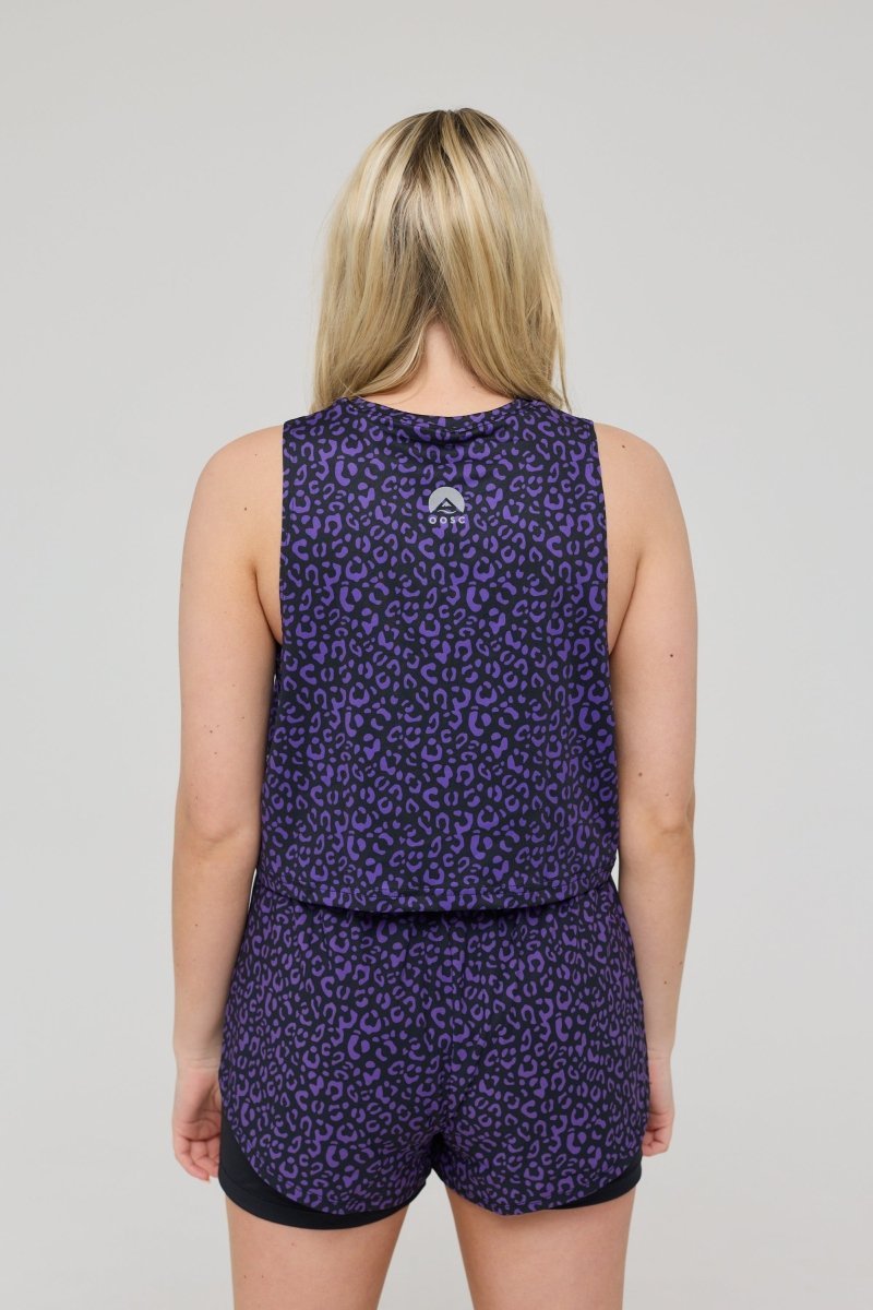 Infinite Cropped Tank Top - Purple Leopard - OOSC Clothing - USA