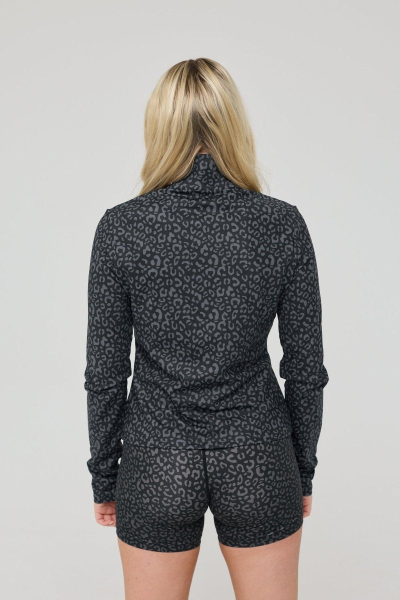 Infinite Cropped Zipped Jacket - Black Leopard - OOSC Clothing - USA