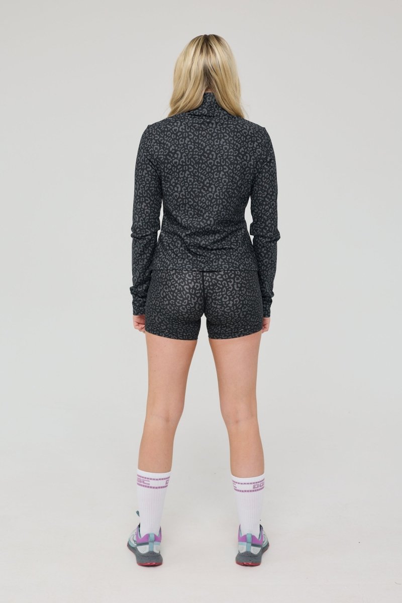Infinite Cropped Zipped Jacket - Black Leopard - OOSC Clothing - USA