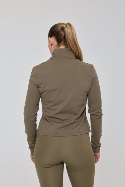 Infinite Cropped Zipped Jacket - Khaki - OOSC Clothing - USA