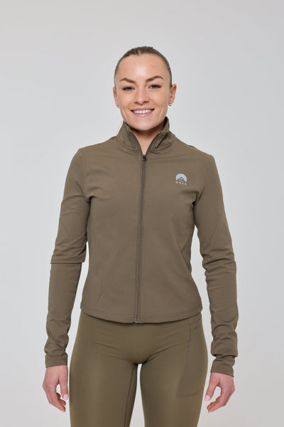 Infinite Cropped Zipped Jacket - Khaki - OOSC Clothing - USA