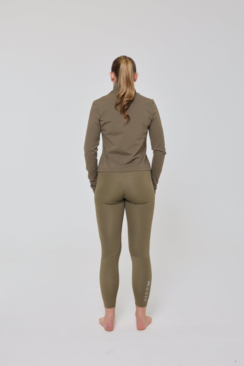 Infinite Cropped Zipped Jacket - Khaki - OOSC Clothing - USA