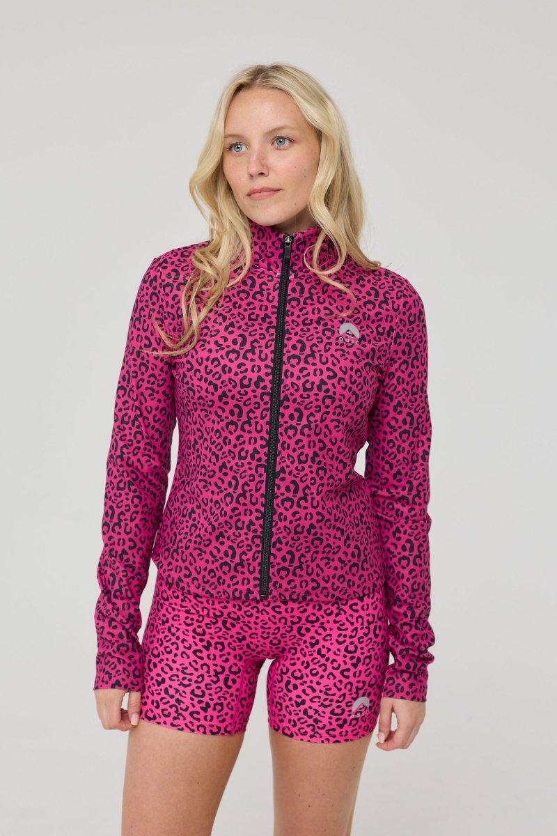 Infinite Cropped Zipped Jacket - Pink Leopard - OOSC Clothing - USA