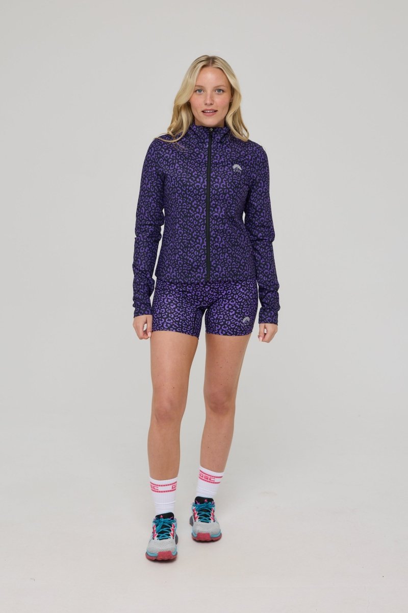 Infinite Cropped Zipped Jacket - Purple Leopard - OOSC Clothing - USA