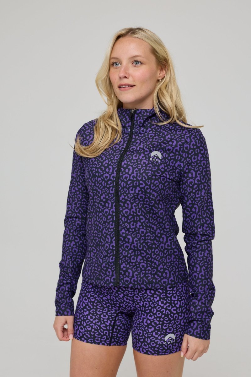 Infinite Cropped Zipped Jacket - Purple Leopard - OOSC Clothing - USA
