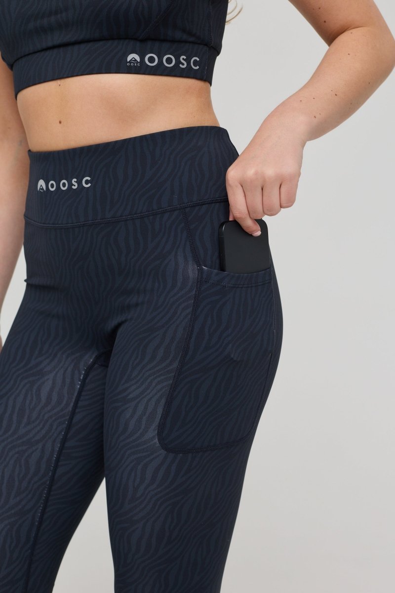 Infinite High Waisted Leggings - Black Tiger - OOSC Clothing - USA