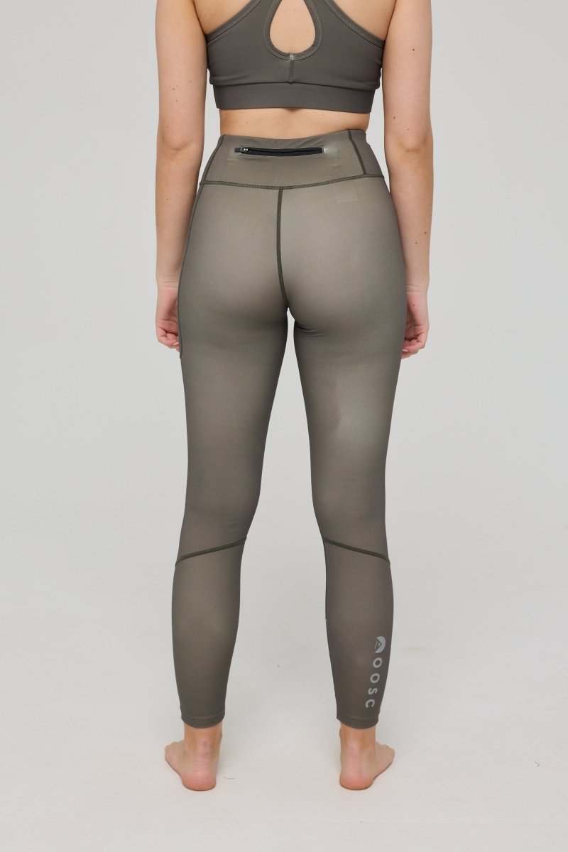 Infinite High Waisted Leggings - Khaki - OOSC Clothing - USA