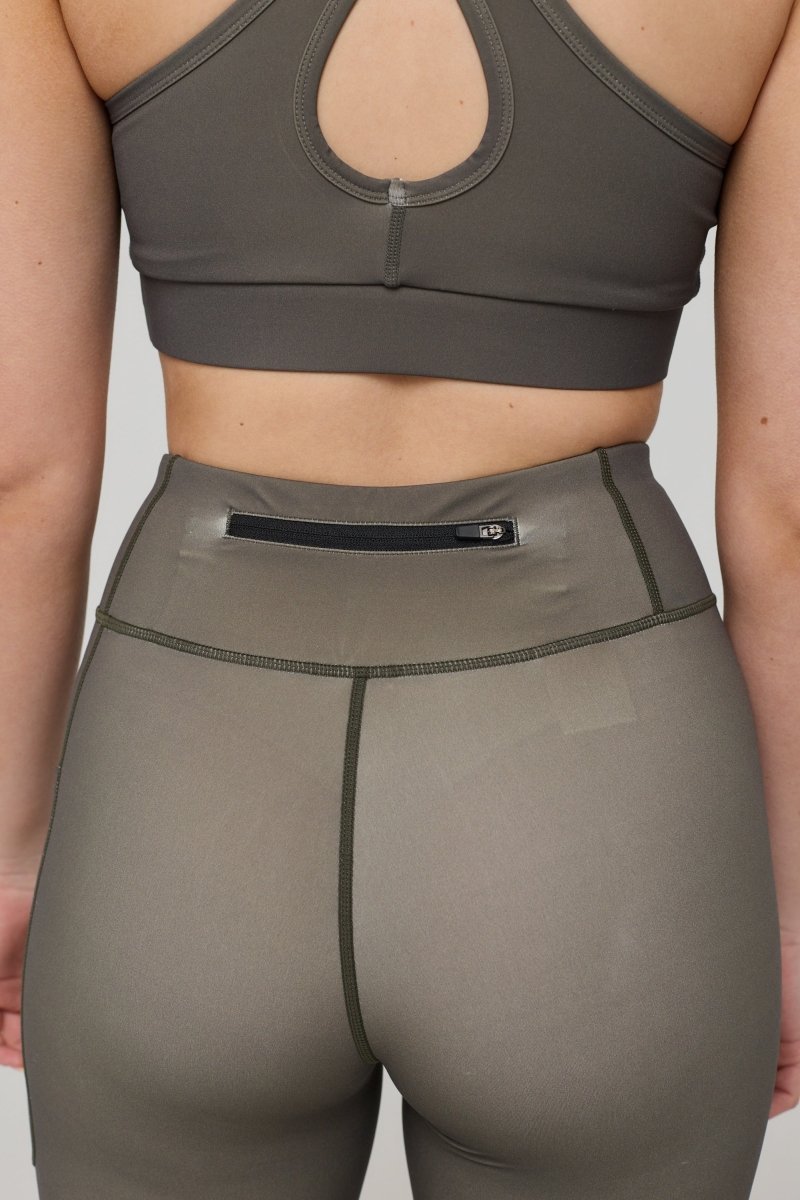 Infinite High Waisted Leggings - Khaki - OOSC Clothing - USA