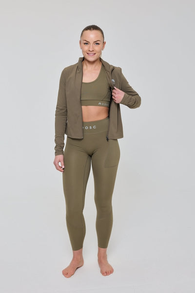 Infinite High Waisted Leggings - Khaki - OOSC Clothing - USA