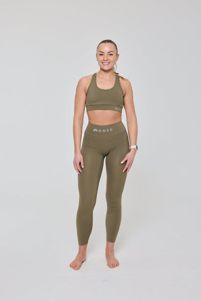 Infinite High Waisted Leggings - Khaki - OOSC Clothing - USA
