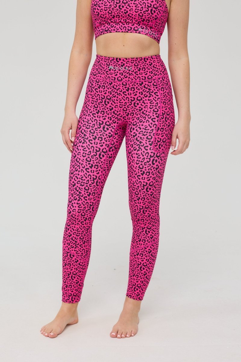 Infinite High Waisted Leggings - Pink Leopard - OOSC Clothing - USA