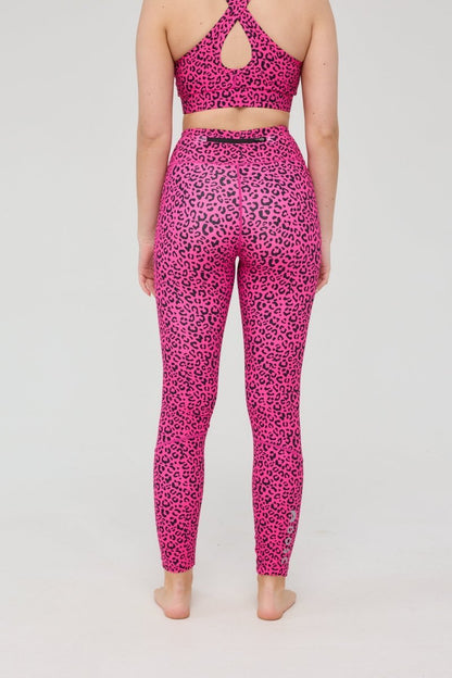 Infinite High Waisted Leggings - Pink Leopard - OOSC Clothing - USA