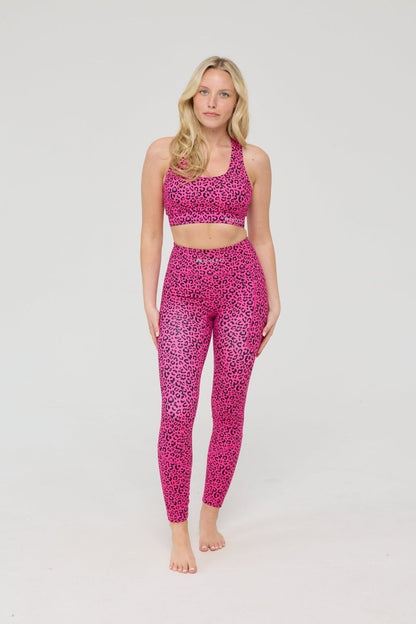 Infinite High Waisted Leggings - Pink Leopard - OOSC Clothing - USA