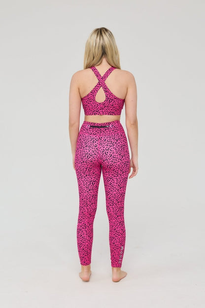 Infinite High Waisted Leggings - Pink Leopard - OOSC Clothing - USA
