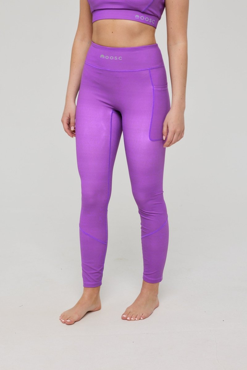 Infinite High Waisted Leggings - Purple - OOSC Clothing - USA