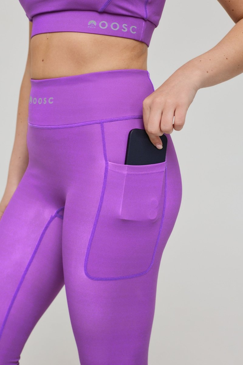 Infinite High Waisted Leggings - Purple - OOSC Clothing - USA