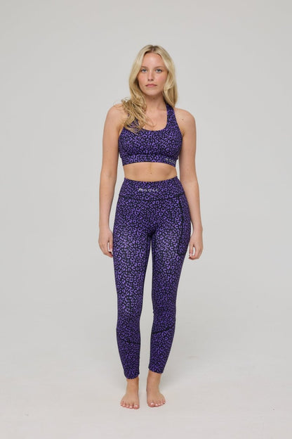 Infinite High Waisted Leggings - Purple Leopard - OOSC Clothing - USA