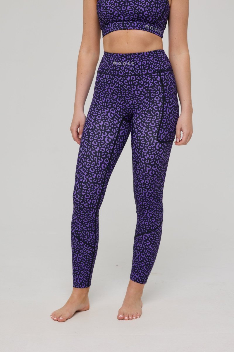 Infinite High Waisted Leggings - Purple Leopard - OOSC Clothing - USA