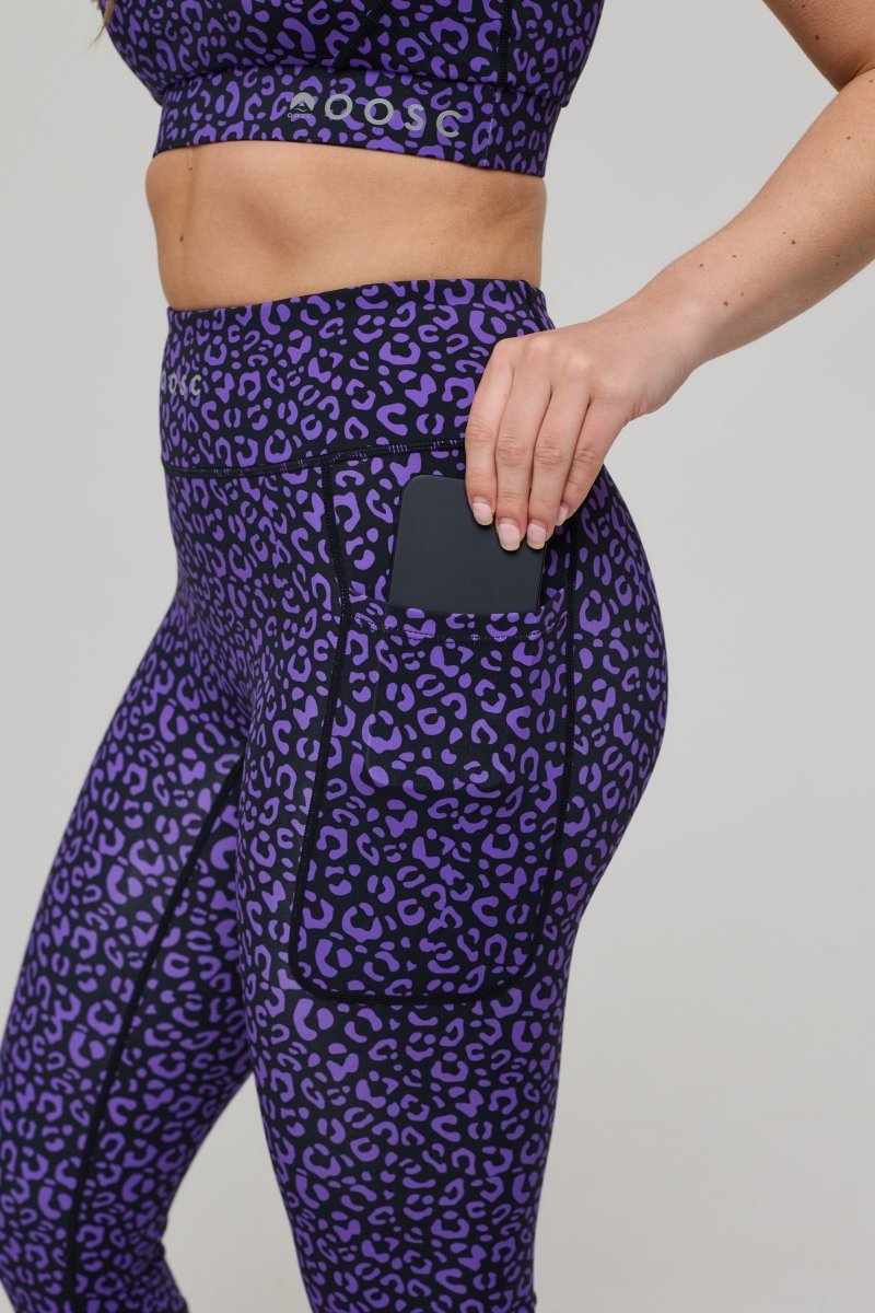Infinite High Waisted Leggings - Purple Leopard - OOSC Clothing - USA