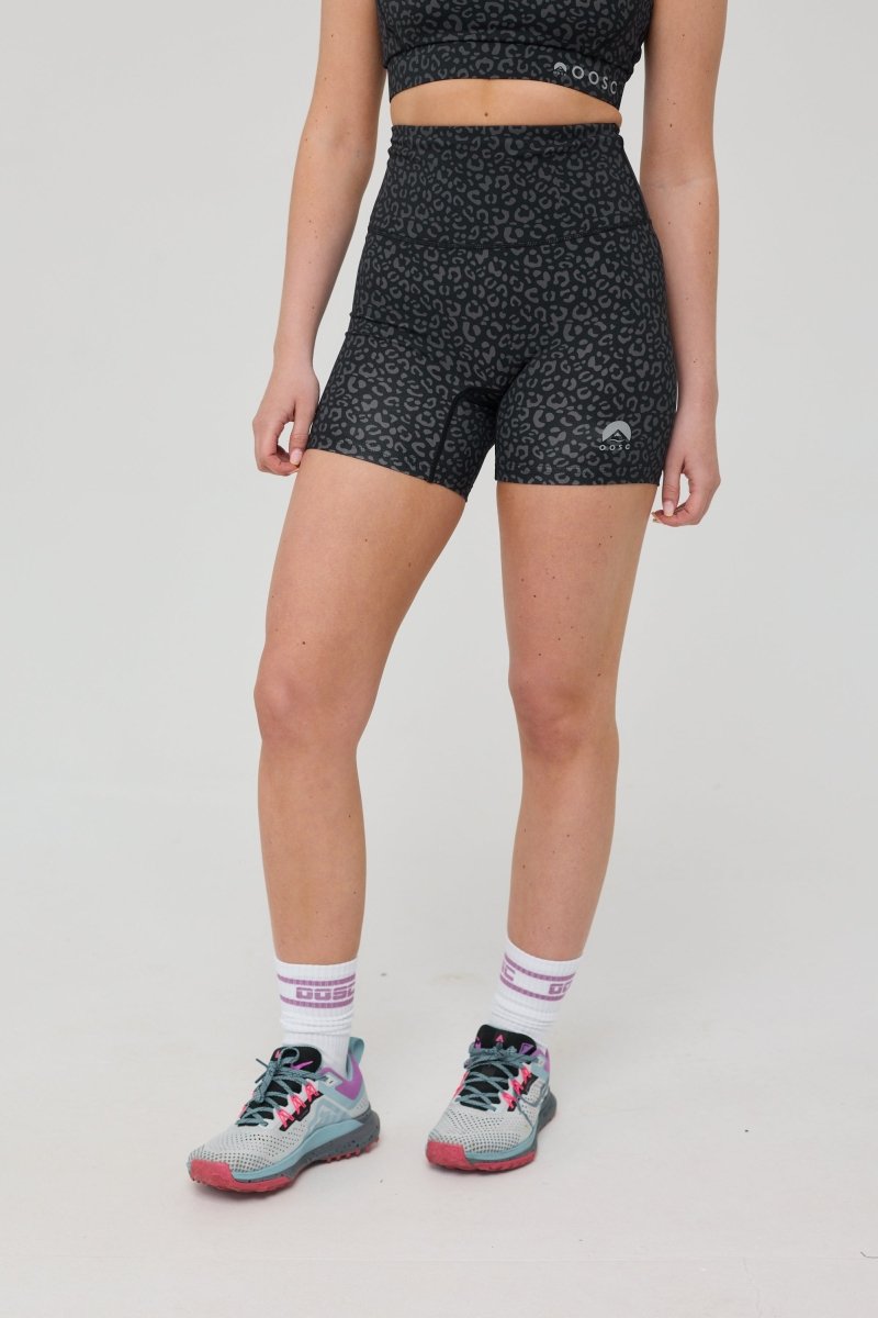 Infinite High Waisted Shorts - Black Leopard - OOSC Clothing - USA