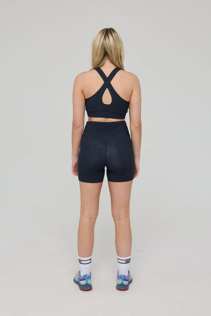 Infinite High Waisted Shorts - Black Tiger - OOSC Clothing - USA