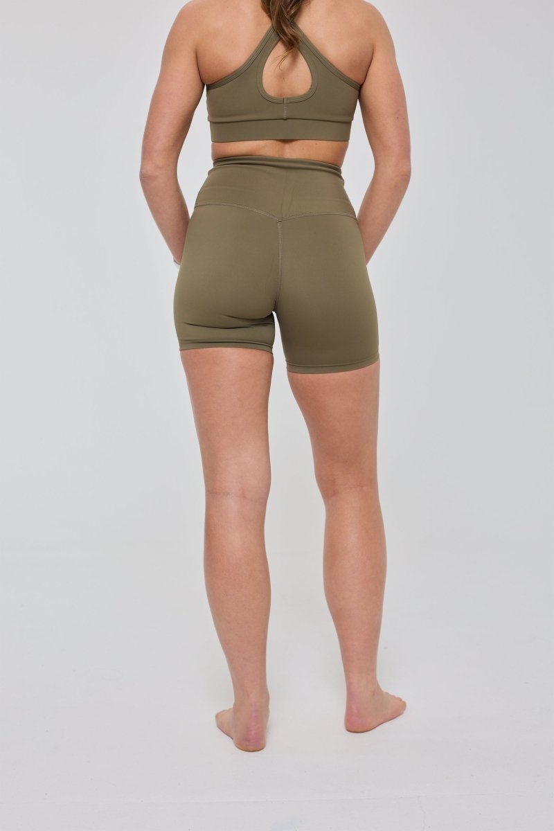 Infinite High Waisted Shorts - Khaki - OOSC Clothing - USA