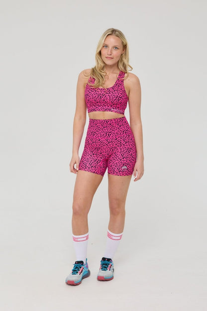 Infinite High Waisted Shorts - Pink Leopard - OOSC Clothing - USA