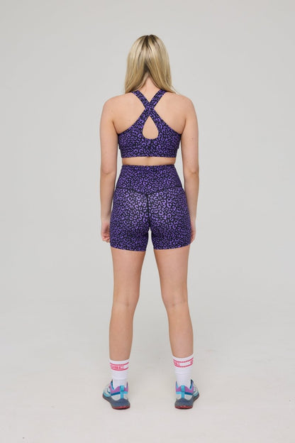 Infinite High Waisted Shorts - Purple Leopard - OOSC Clothing - USA