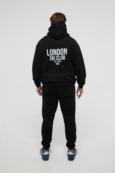 London Ski Club Oversize Hoodie - Black - OOSC Clothing - USA