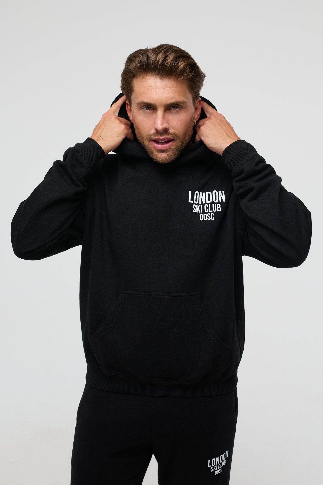 London Ski Club Oversize Hoodie - Black - OOSC Clothing - USA