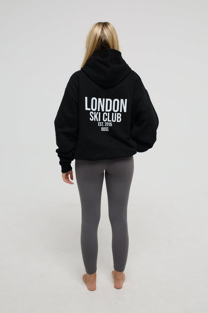 London Ski Club Oversize Hoodie - Black - OOSC Clothing - USA