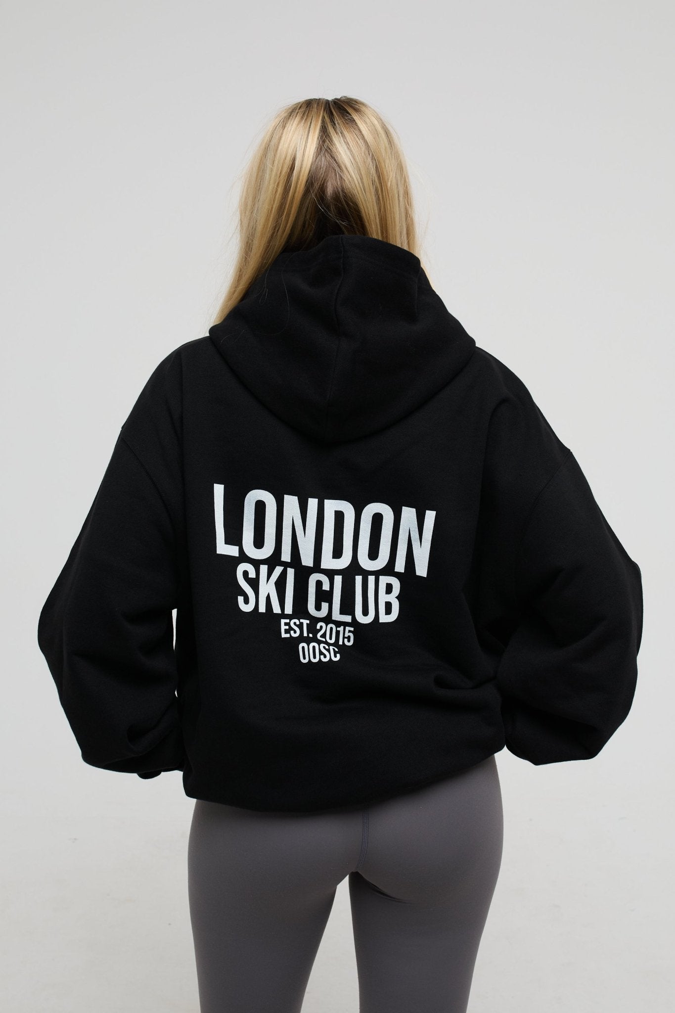 London Ski Club Oversize Hoodie - Black - OOSC Clothing - USA