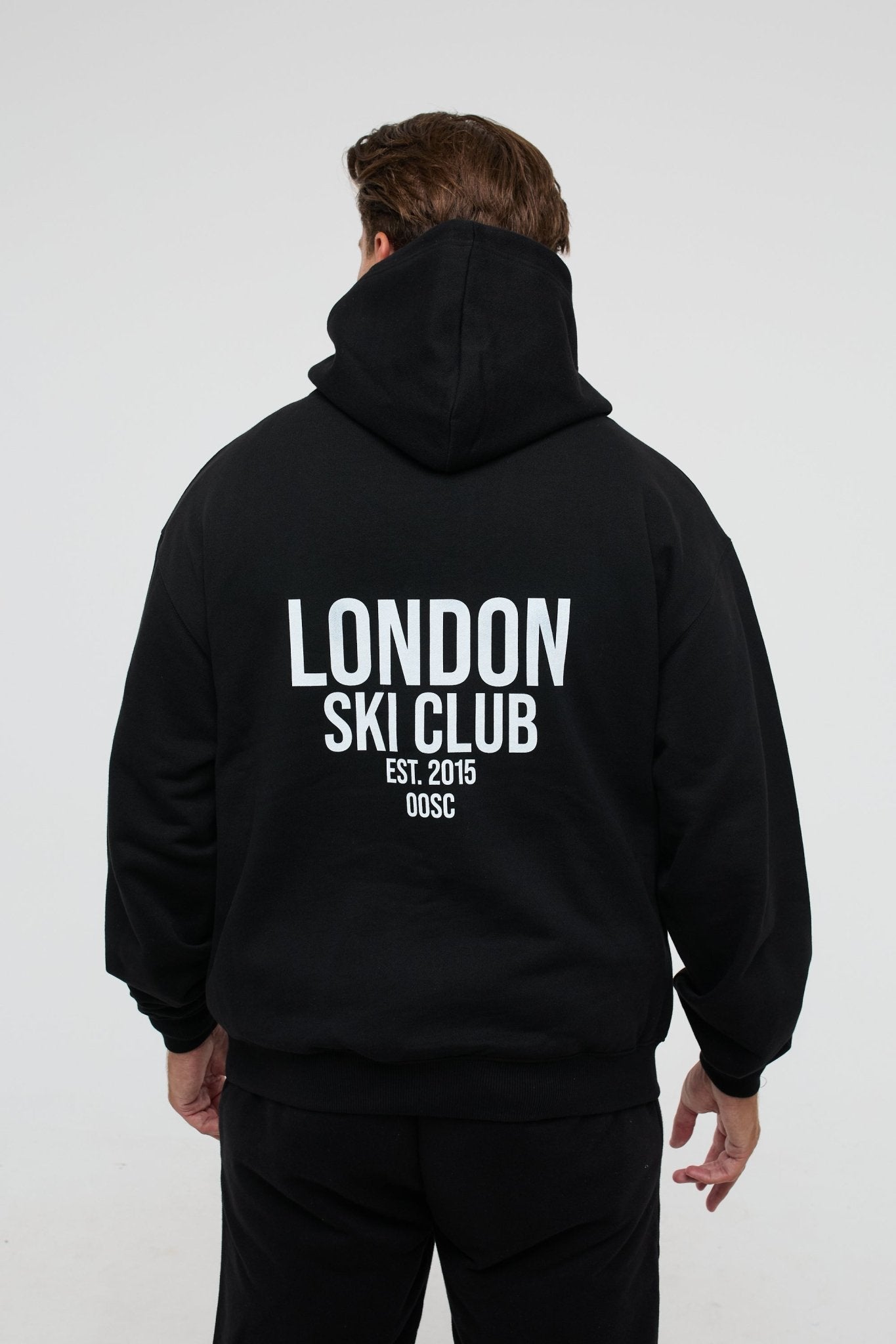 London Ski Club Oversize Hoodie - Black - OOSC Clothing - USA